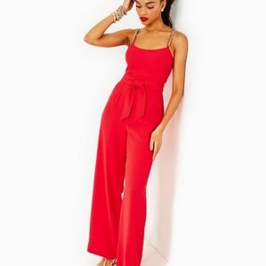 Lilly Pulitzer Zemira Sleeveless Jumpsuit in Amaryllis Red